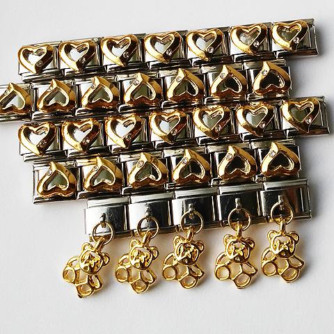 Звено для браслетов Nomination Italian Charms с позолоченной подвеской Мишка
