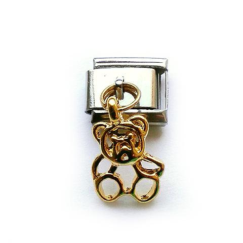 Звено для браслетов Nomination Italian Charms с позолоченной подвеской Мишка