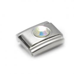 Звено браслета Italian Charms с кристалликом мультиколор